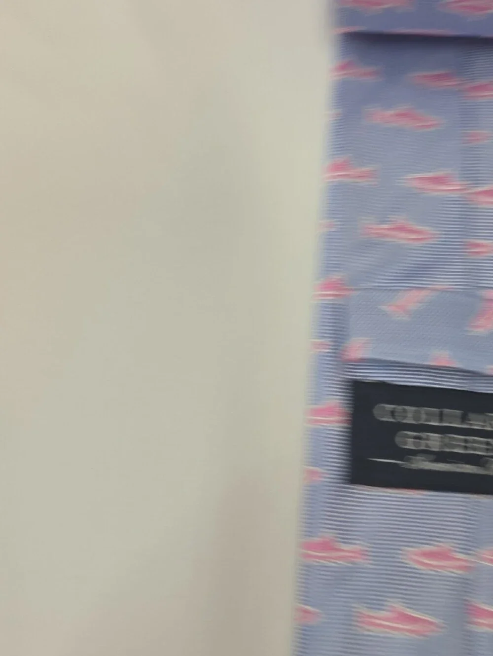 Collared Greens Kids Blue Silk Made In USA Tie W/ Pink Fish Print 2.75x49